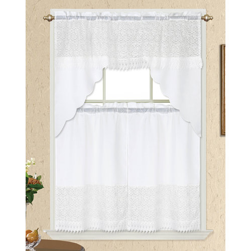 Gracie Oaks Shuana Trellis Swag 60'' W Kitchen Curtain Wayfair